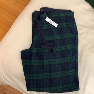 J Crew Vintage Flannel  Pajama Black Watch Tartan Plaid